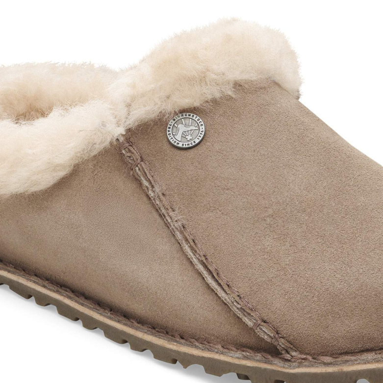 Birkenstock Zermatt Premium Shearling Suede Leather Taupe Narrow