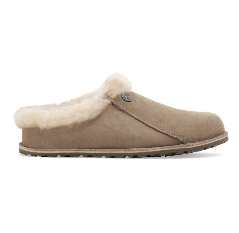 Birkenstock Zermatt Premium Shearling Suede Leather Taupe Narrow