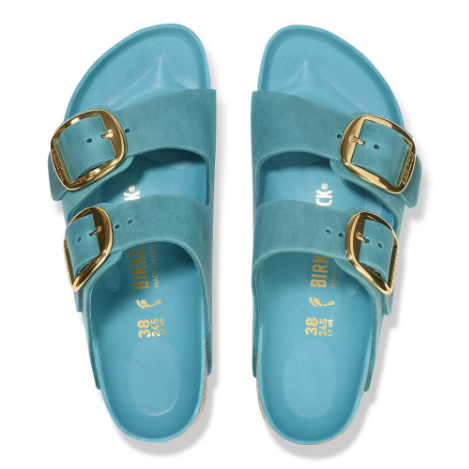 Birkenstock Arizona Big Buckle Oiled Leather Biscay Sandals - Bay, Narrrow