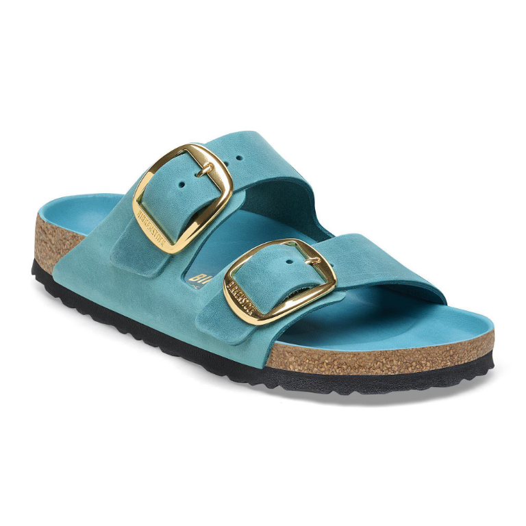 Birkenstock Arizona Big Buckle Oiled Leather Biscay Sandals - Bay, Narrrow