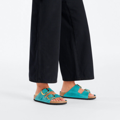 Birkenstock Arizona Big Buckle Oiled Leather Biscay Sandals - Bay, Narrrow