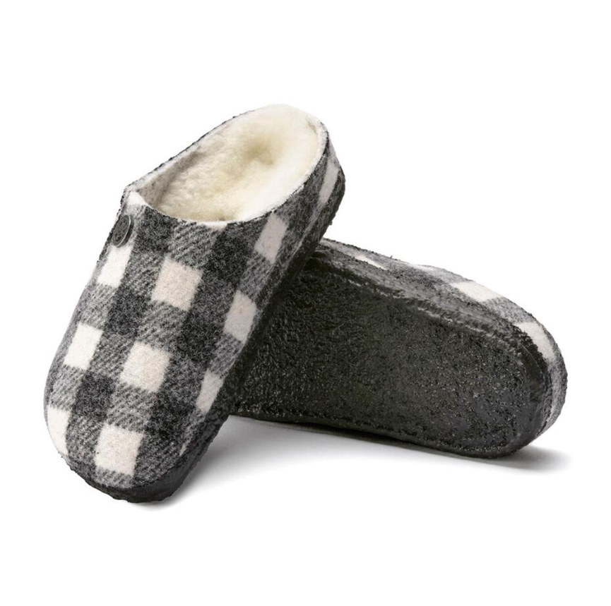 Birkenstock Zermatt Kids Shearling Plaid White Narrow