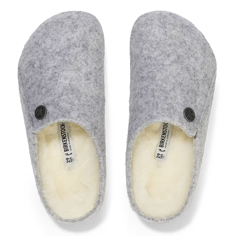 Birkenstock Zermatt Kids Shearling Felt Light Gray Narrow