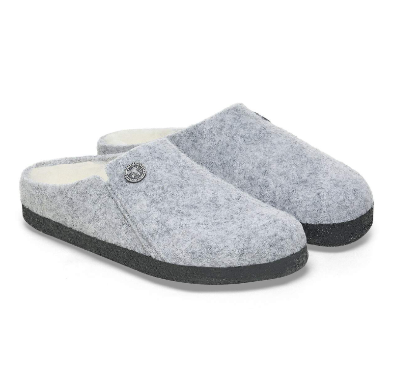 Birkenstock Zermatt Kids Shearling Felt Light Gray Narrow