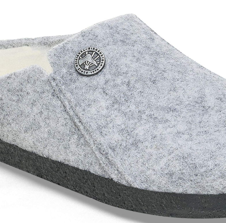 Birkenstock Zermatt Kids Shearling Felt Light Gray Narrow