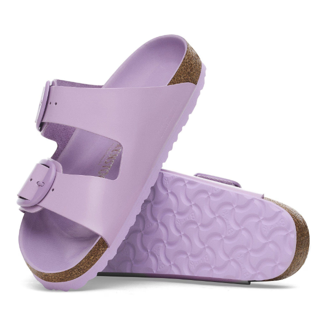 Birkenstock Arizona Big Buckle Patent Leather Sandals - High-Shine Crocus Tonal Buckle - Narrow