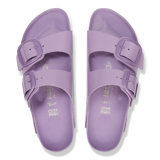 Birkenstock Arizona Big Buckle Patent Leather Sandals - High-Shine Crocus Tonal Buckle - Narrow