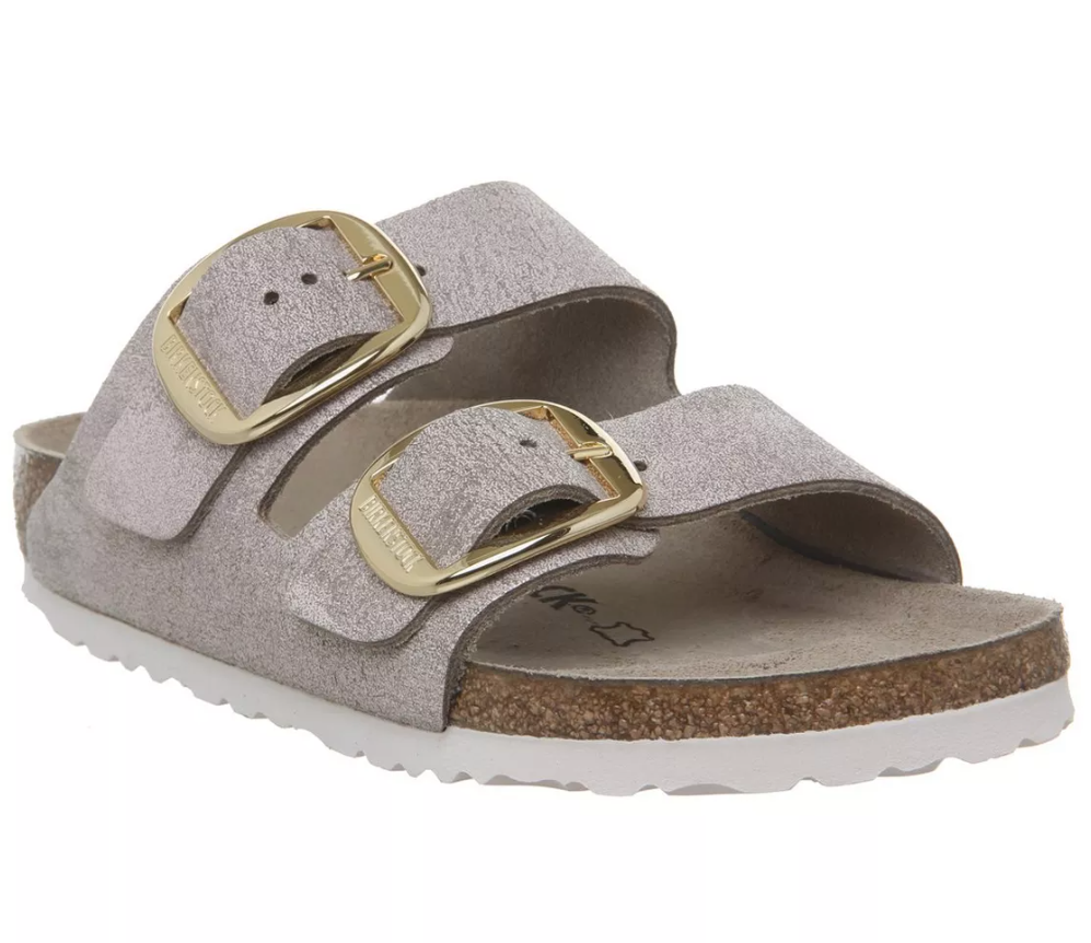 Birkenstock Arizona Big Buckle Sandals - Washed Metallic Rose Gold - Narrow