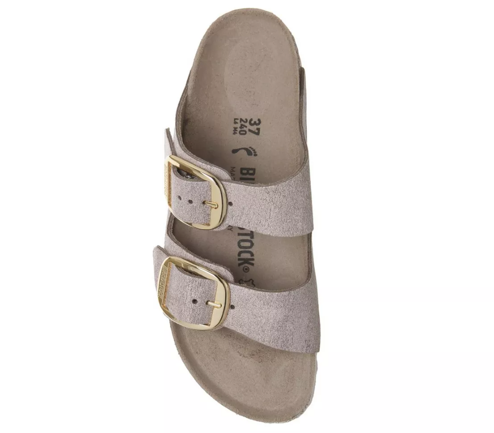 Birkenstock Arizona Big Buckle Sandals - Washed Metallic Rose Gold - Narrow