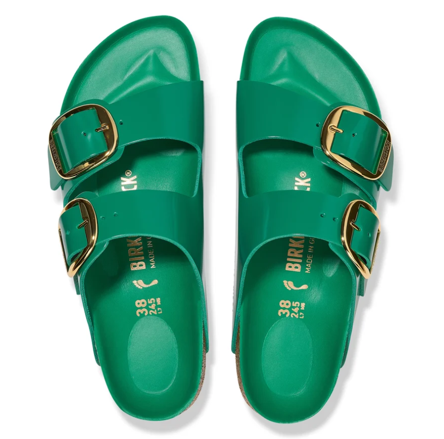 Birkenstock Arizona Big Buckle Patent Leather Sandals - Digital Green - Regular