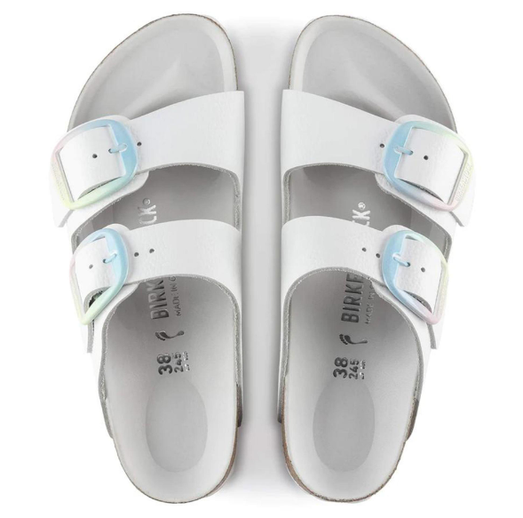 Birkenstock Arizona Big Buckle Leather Sandals - White - Narrow