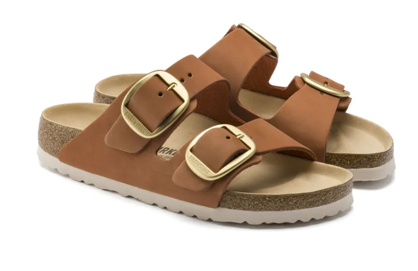Birkenstock Arizona Big Buckle Nubuck Leather Sandals - Brandy - Narrow