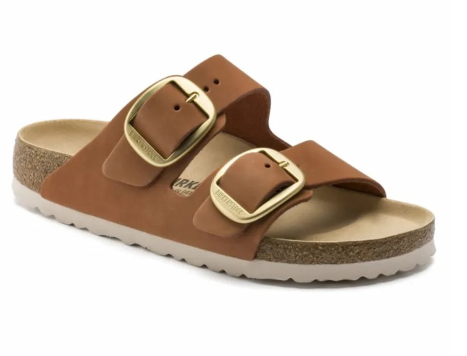 Birkenstock Arizona Big Buckle Nubuck Leather Sandals - Brandy - Narrow