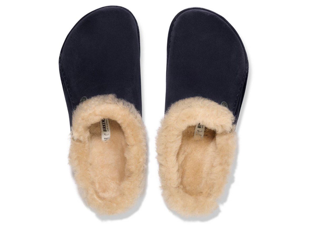Birkenstock Zermatt Premium Shearling Suede Leather Midnight Blue Narrow