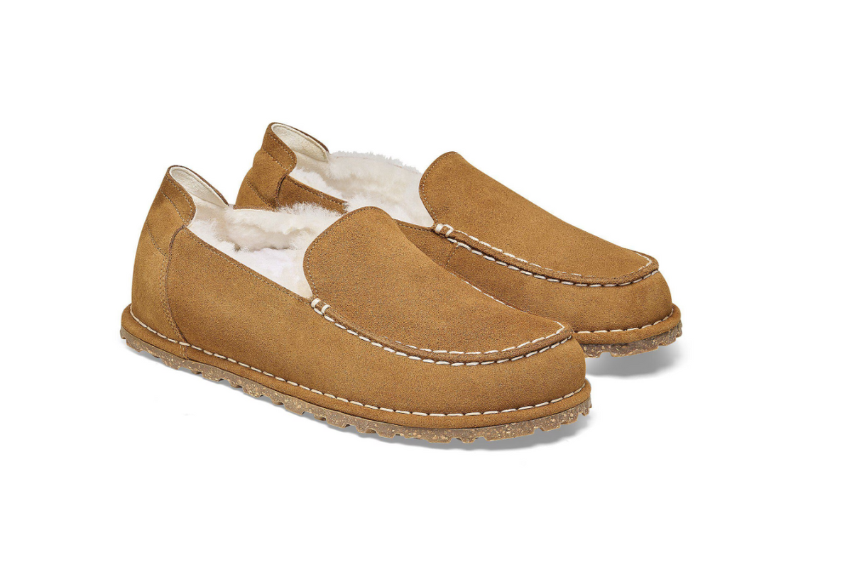Birkenstock Utti Shearling Suede Leather Mink Narrow