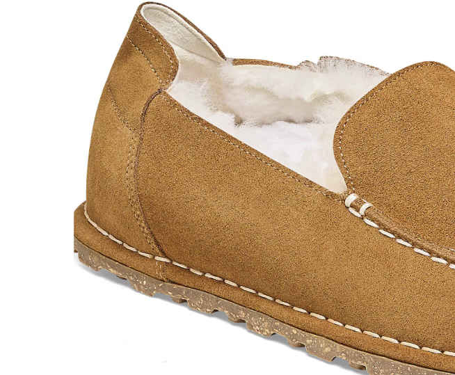 Birkenstock Utti Shearling Suede Leather Mink Narrow
