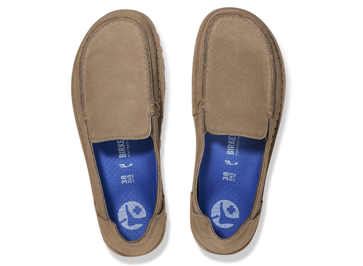 Birkenstock Utti Slip On Suede Leather - Gray Taupe, Regular