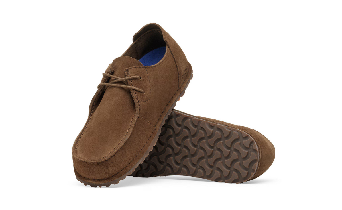 Birkenstock Utti Lace Dark Suede Leather - Tea, Regular