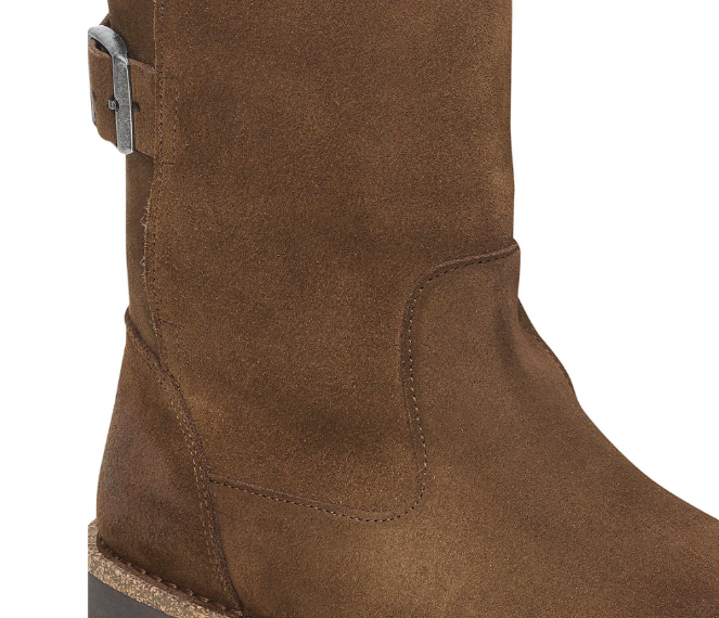 Birkenstock Uppsala Shearling Dark Suede Leather - Tea, Regular