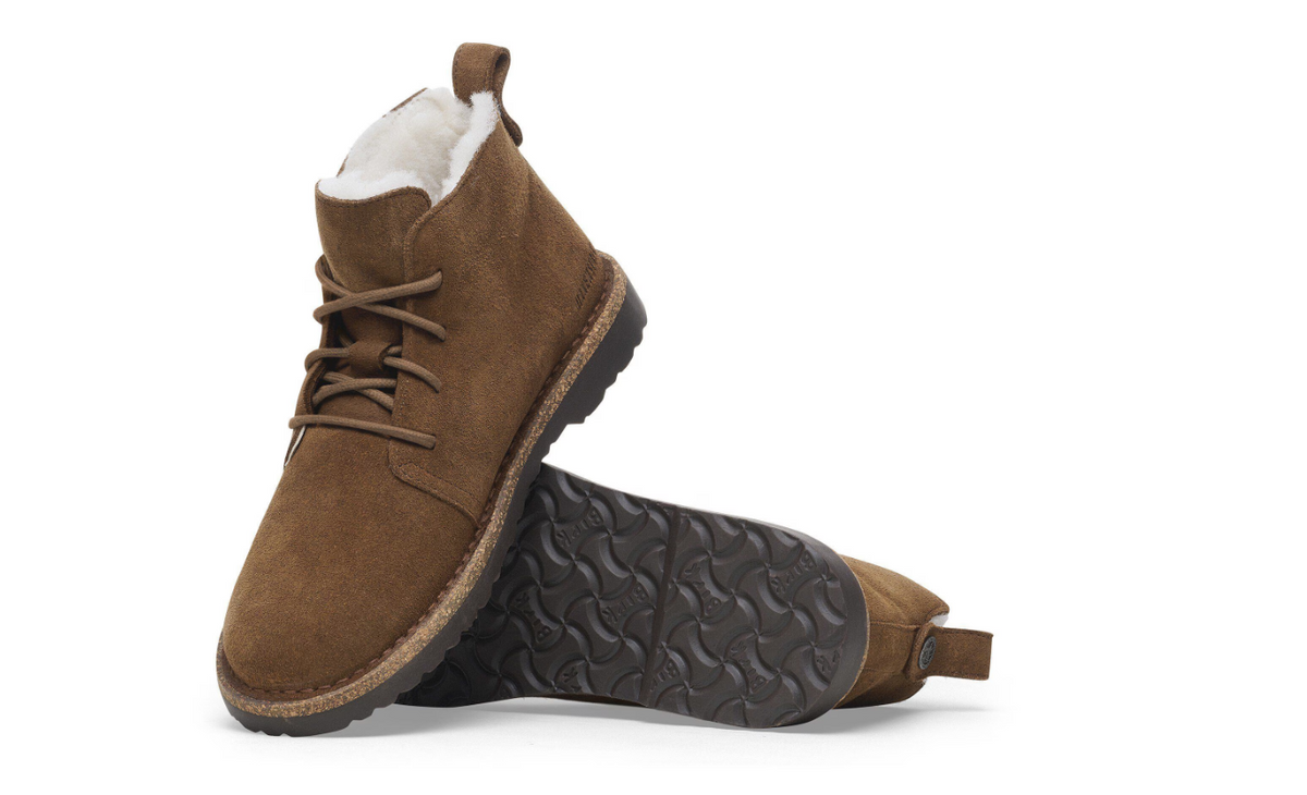 Birkenstock Uppsala Mid Shearling Dark Suede Leather - Tea, Narrow