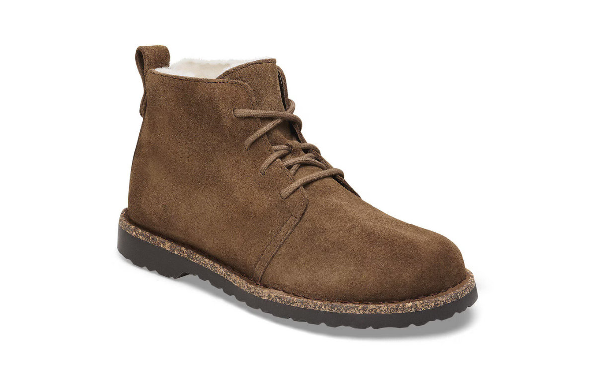 Birkenstock Uppsala Mid Shearling Dark Suede Leather - Tea, Narrow
