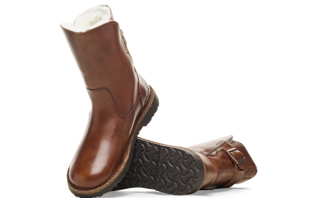 Birkenstock Uppsala Shearling Leather Cognac Narrow