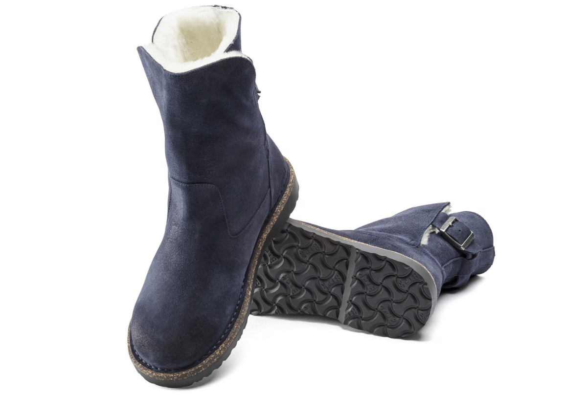 Birkenstock Uppsala Shearling Suede Leather - Navy, Regular