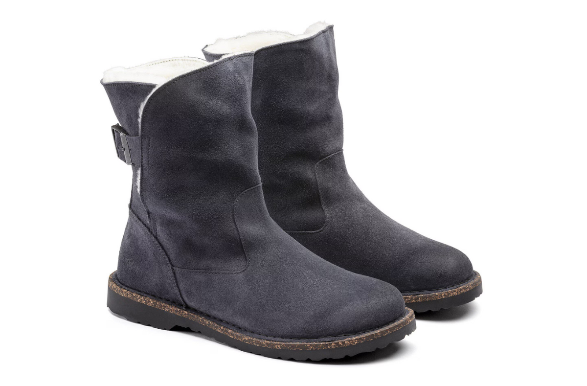 Birkenstock Uppsala Shearling Suede Leather - Graphite, Regular