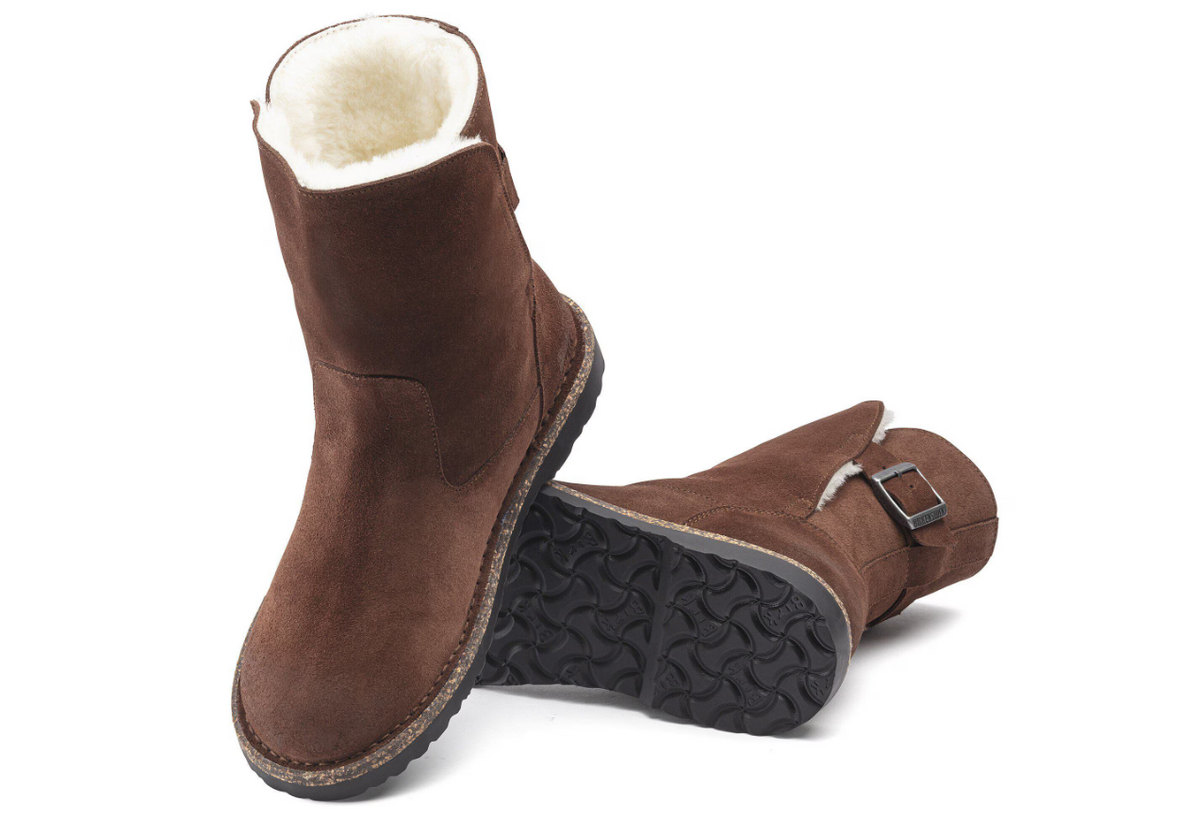 Birkenstock Uppsala Shearling Suede Leather - Espresso, Regular