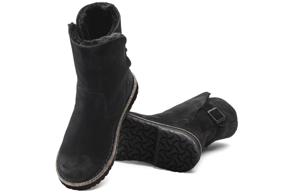 Birkenstock Uppsala Shearling Suede Leather Black Regular