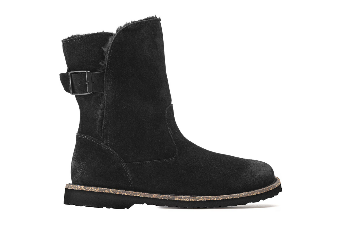 Birkenstock Uppsala Shearling Suede Leather Black Regular