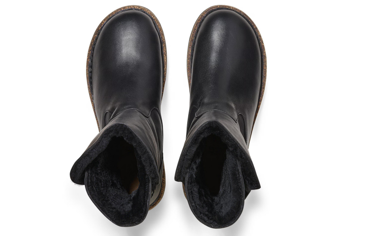 Birkenstock Uppsala Shearling Natural Leather Black Narrow
