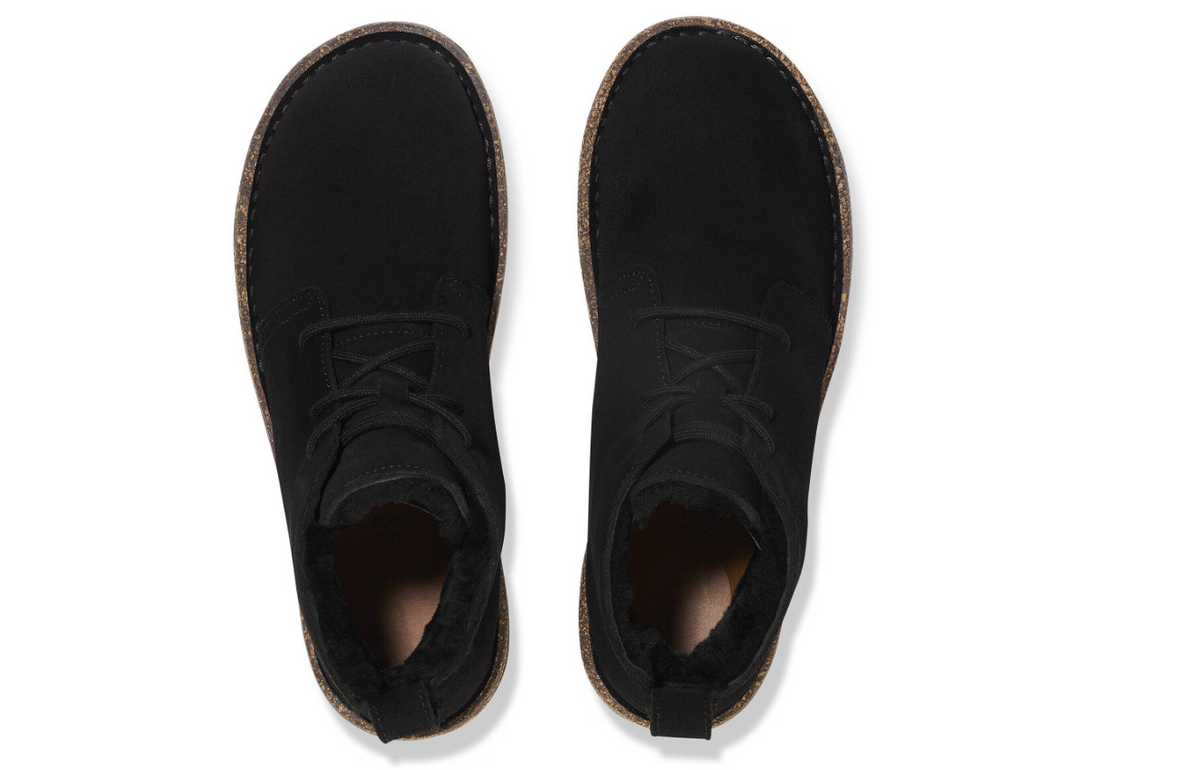 Birkenstock Uppsala Mid Shearling Suede Leather Black Regular
