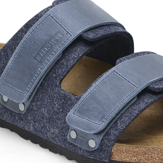 Birkenstock Uji Natural Leather Felt - Midnight, Narrow