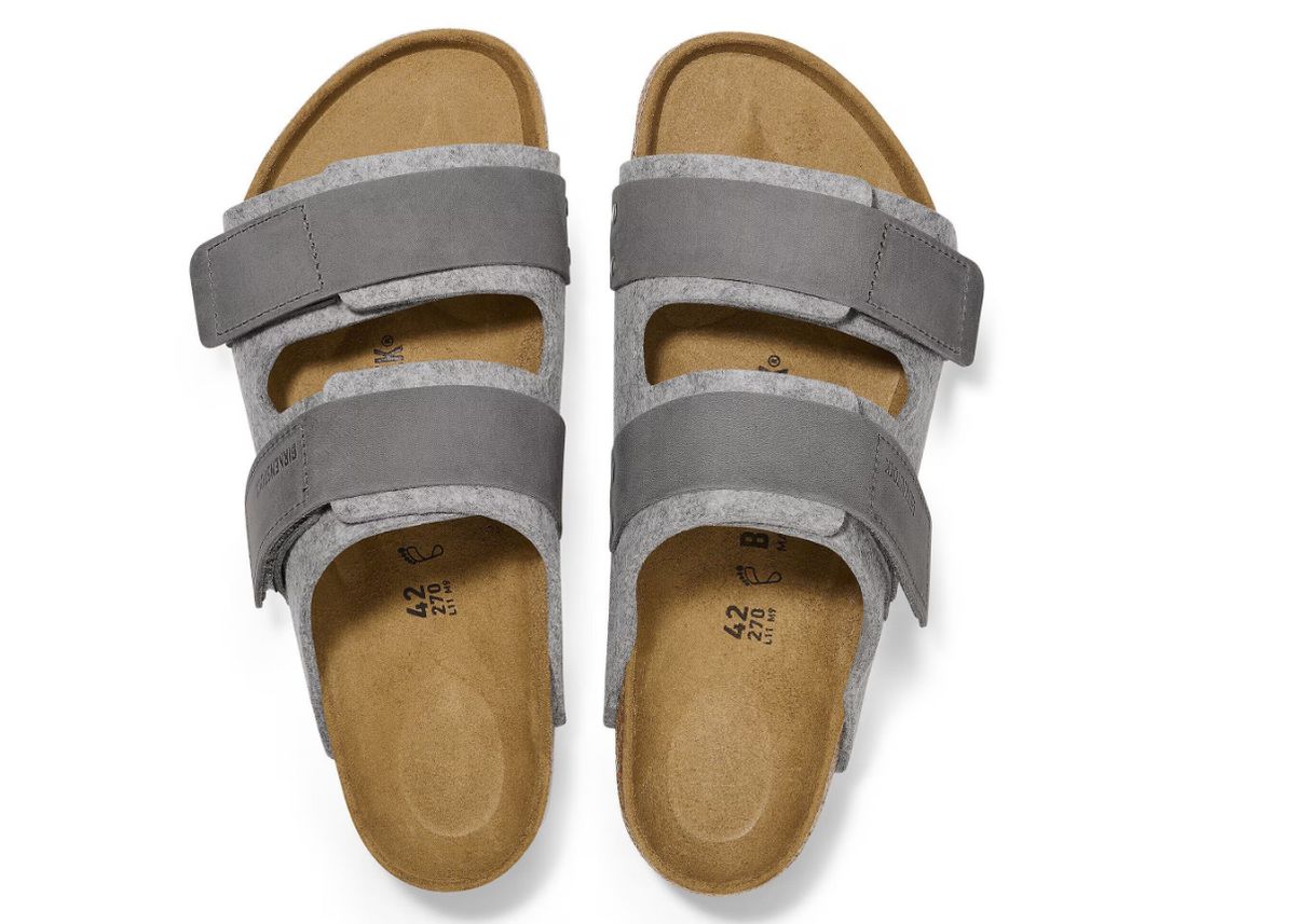 Birkenstock Uji Natural Leather Felt- Light Gray, Narrow