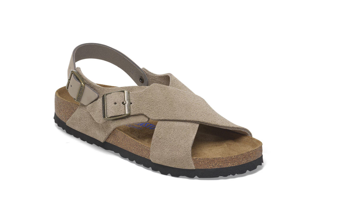 Birkenstock Tulum Soft Footbed Suede Nubuck Sandals - Taupe, Narrow