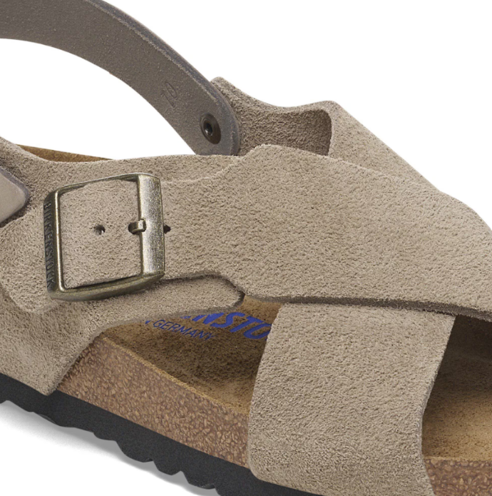 Birkenstock Tulum Soft Footbed Suede Nubuck Sandals - Taupe, Narrow