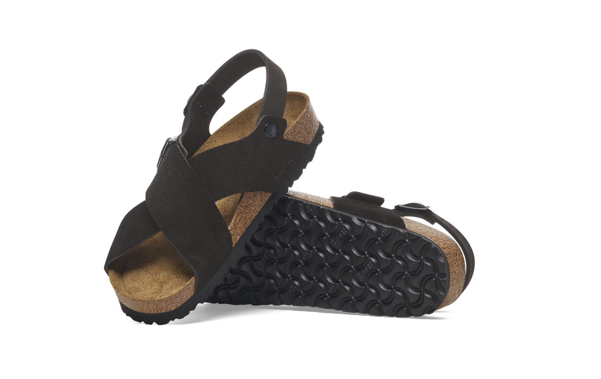 Birkenstock Tulum Soft Footbed Suede Nubuck Sandals Black Narrow