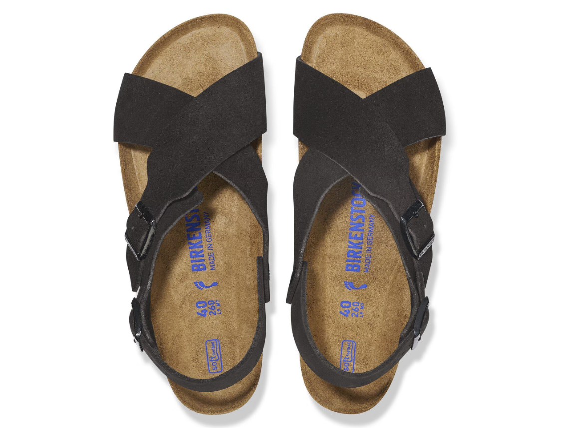 Birkenstock Tulum Soft Footbed Suede Nubuck Sandals Black Narrow