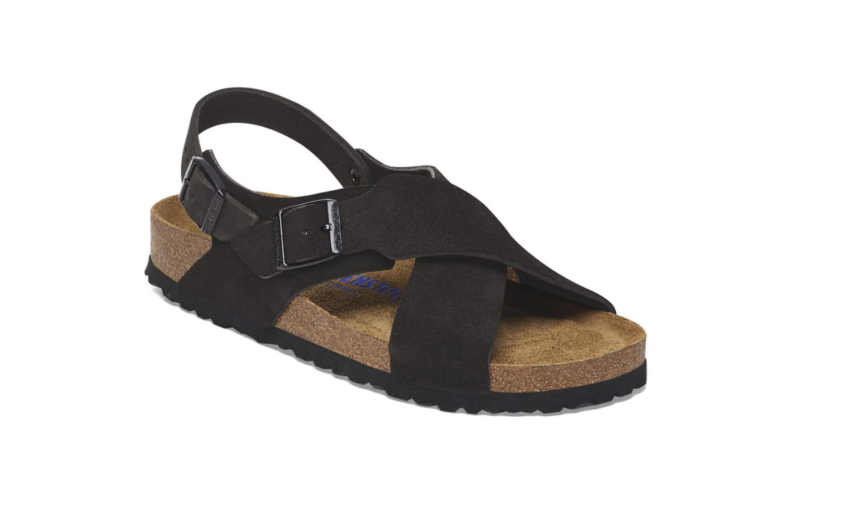 Birkenstock Tulum Soft Footbed Suede Nubuck Sandals Black Narrow