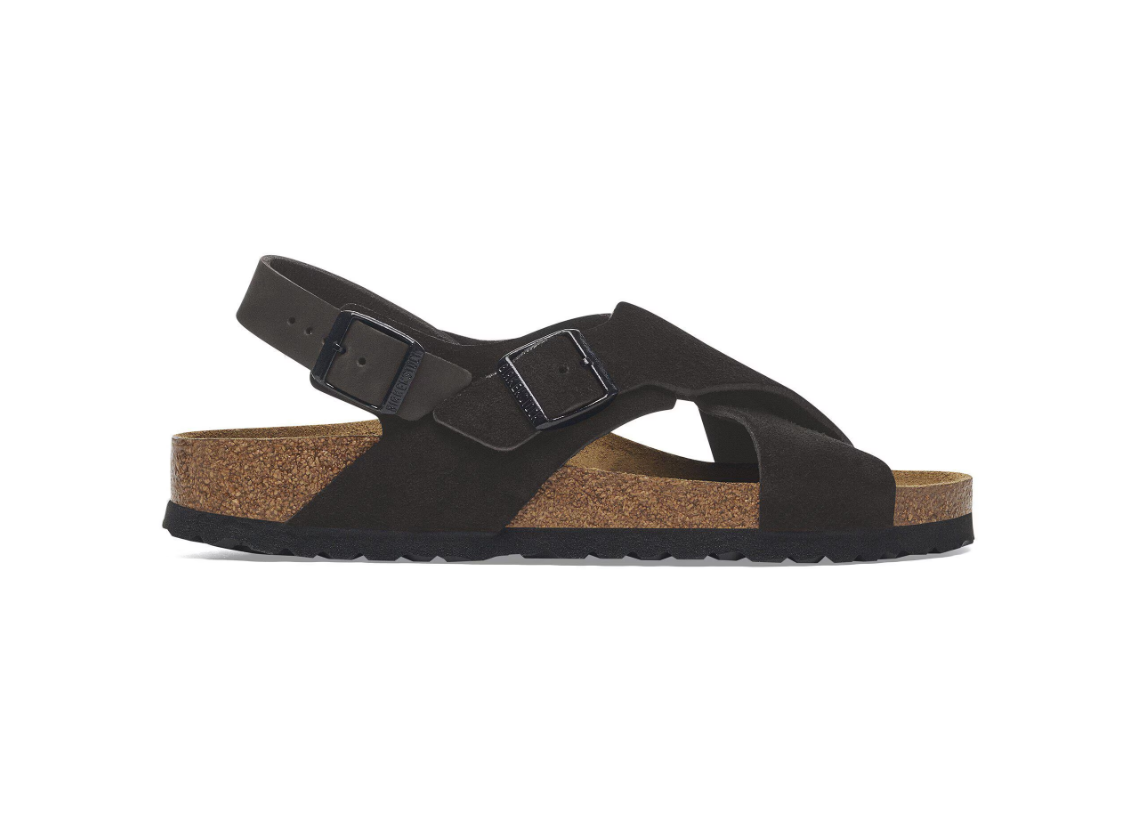 Birkenstock Tulum Soft Footbed Suede Nubuck Sandals Black Narrow