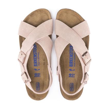 Birkenstock Tulum Soft Footbed Suede Leather Light Rose Narrow