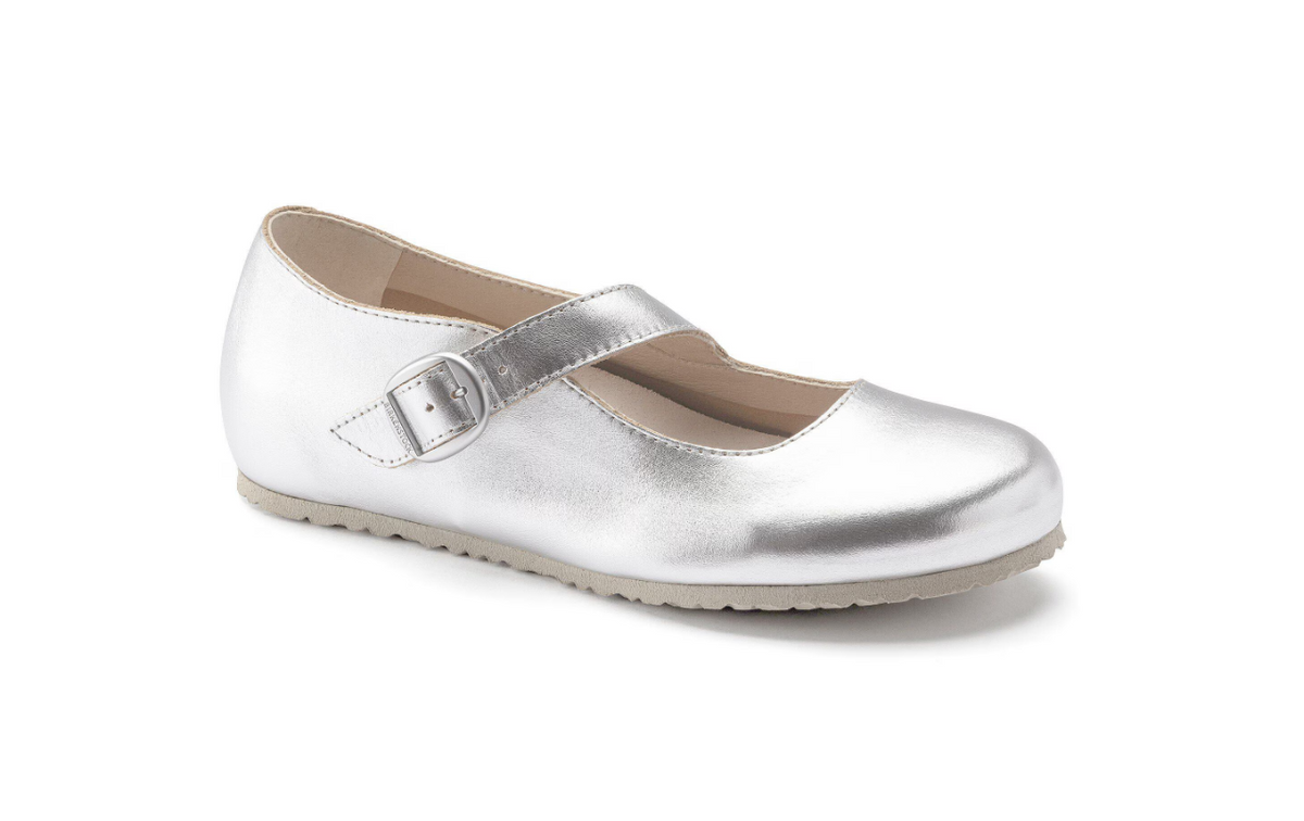 Birkenstock Tracy Natural Leather Silver Women's Narrow