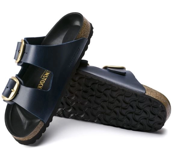 Birkenstock Arizona Big Buckle Oiled Leather Sandals - Blue - Narrow