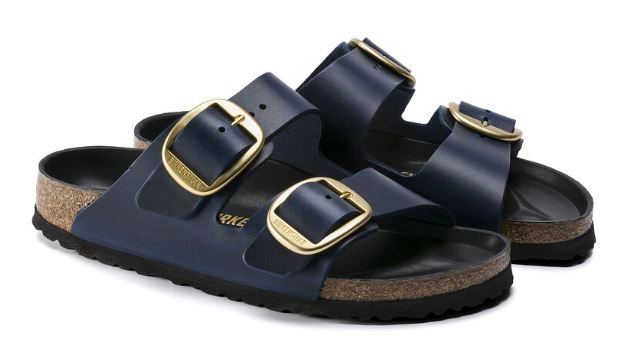 Birkenstock Arizona Big Buckle Oiled Leather Sandals - Blue - Narrow