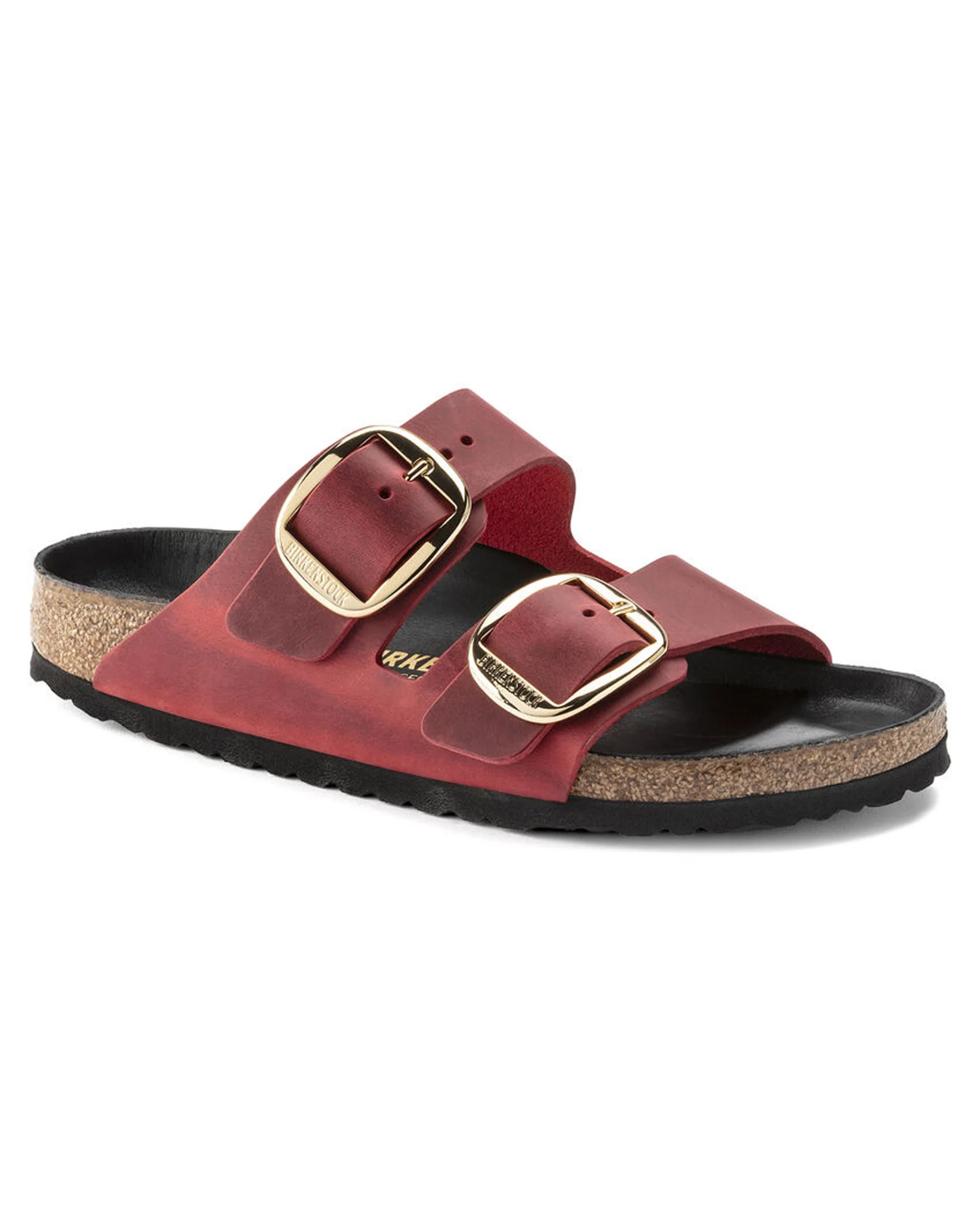 Birkenstock Arizona Big Buckle Oiled Leather Sandals - Fire Red - Narrow