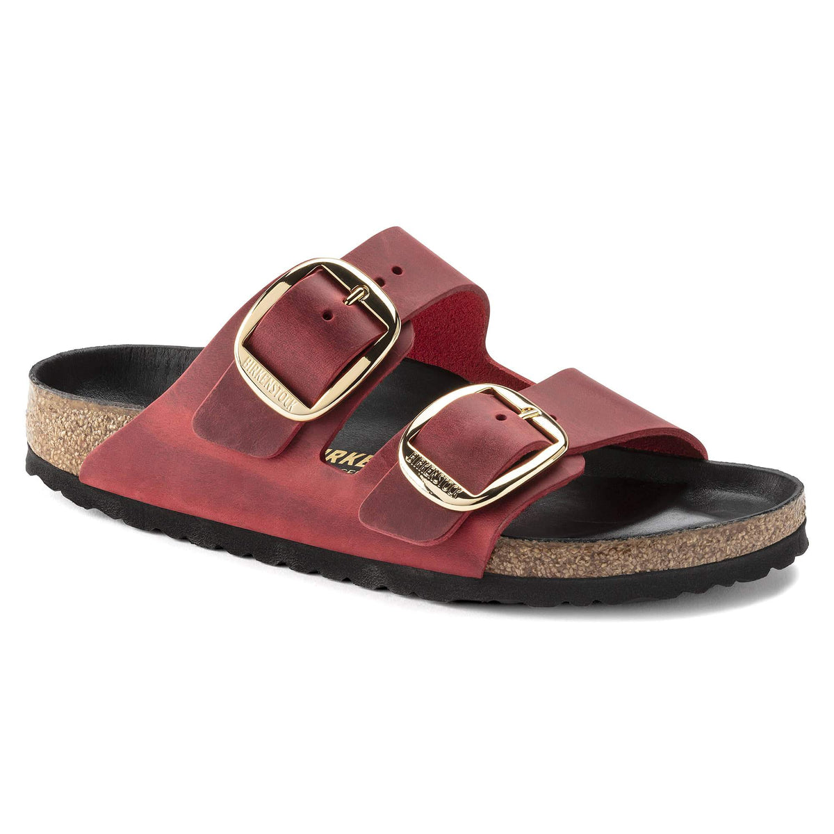 Birkenstock Arizona Big Buckle Oiled Leather Sandals - Fire Red - Narrow