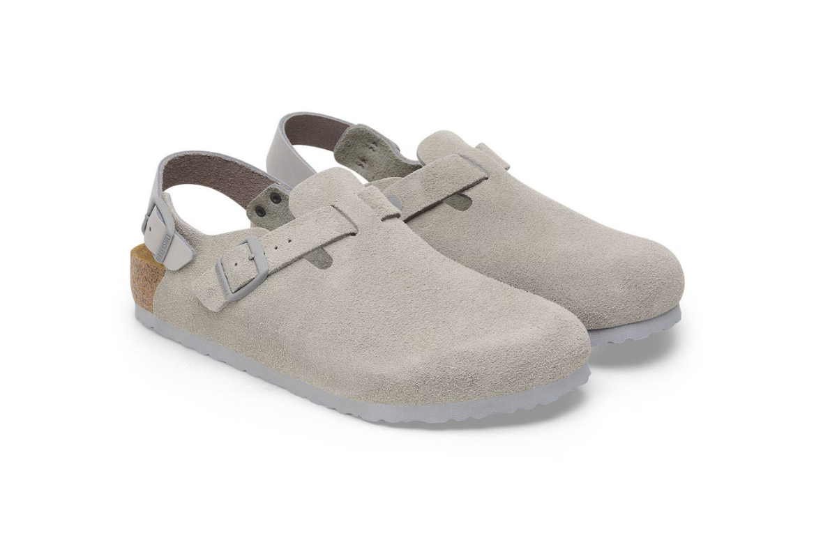 Birkenstock Tokio Suede Leather Stone Coin Narrow