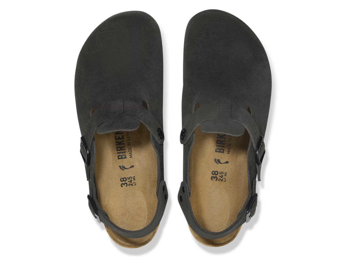 Birkenstock Tokio Suede Leather Clog Black Regular