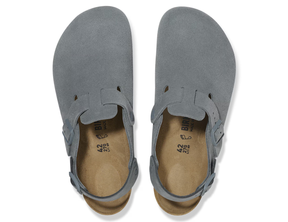 Birkenstock Tokio Suede Leather Clog Basalt Gray Regular